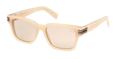 Zegna Ez0237 57e Men's Sunglasses Brown Size 55