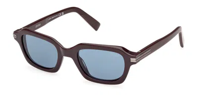 Zegna Ez0239 48v Men's Sunglasses Brown Size 51