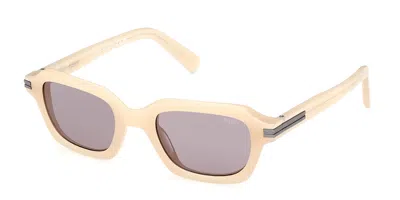 Zegna Ez0239 57a Men's Sunglasses Brown Size 51