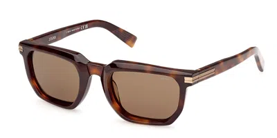 Zegna Ez0240 52j Men's Sunglasses Tortoiseshell Size 54 In Brown
