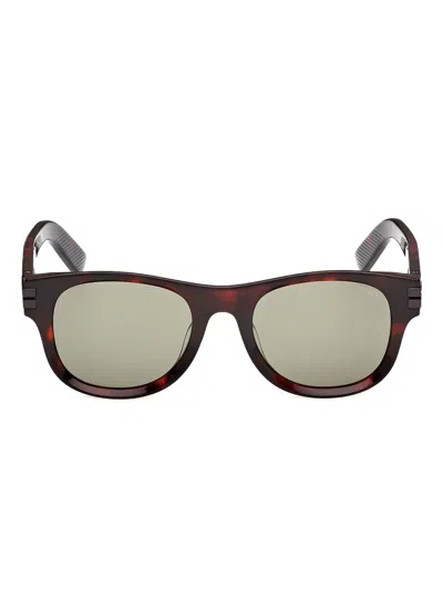 Zegna Ez0268 Tortoiseshell Sunglasses In Brown