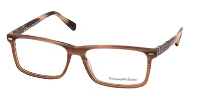 Zegna Ez5046 A62 Occhiali Da Vista Marroni Per Uomo (solo Montatura) In Brown