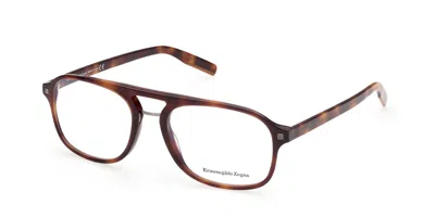 Zegna Ez5181 052 Occhiali Da Vista Tartarugatishell Per Uomo (solo Montatura) In Brown