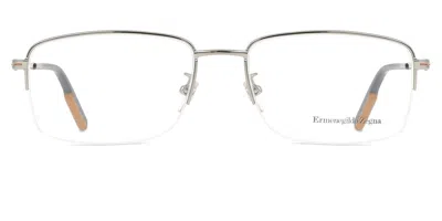 Zegna Ez5190d Asian Fit Men's Glasses, Silver, Size 57