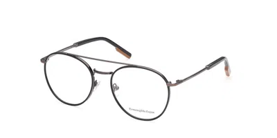 Zegna Ez5198 001 Occhiali Da Vista Neri Per Uomo (solo Montatura) In Black