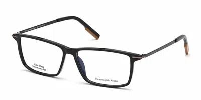 Zegna Ez5204 001 Occhiali Da Vista Neri Per Uomo (solo Montatura) In Black