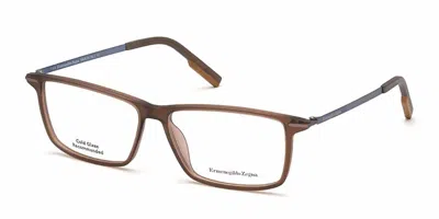 Zegna Ez5204 058 Occhiali Da Vista Marroni Per Uomo (solo Montatura) In Brown