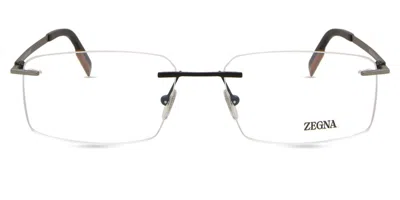 Zegna Ez5219 Men's Glasses, Black, Size 57 In Brown