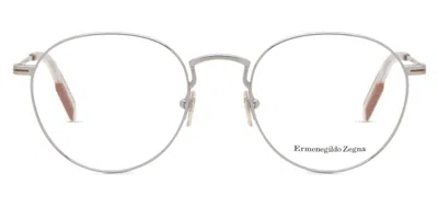 Zegna Ez5221 008 Occhiali Da Vista Grigi Per Uomo (solo Montatura) In Metallic