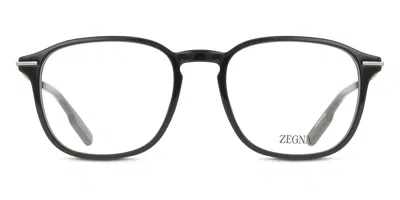 Zegna Ez5229 001 Occhiali Da Vista Neri Per Uomo (solo Montatura) In Pattern