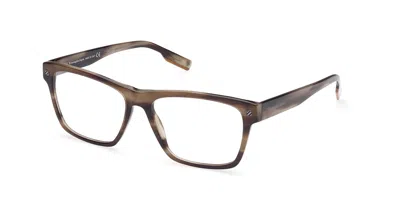 Zegna Ez5231 050 Occhiali Da Vista Marroni Per Uomo (solo Montatura) In White