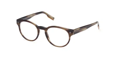 Zegna Ez5232 050 Occhiali Da Vista Marroni Per Uomo (solo Montatura) In Multi