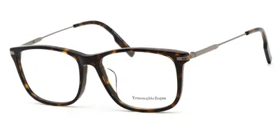 Zegna Ez5233d Asian Fit Men's Glasses, Tortoiseshell, Size 56 In Brown