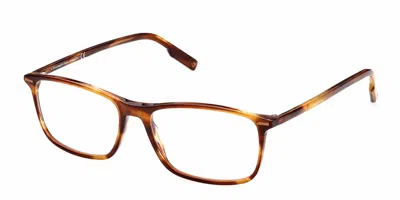 Zegna Ez5236 Men's Glasses, Tortoiseshell, Size 55 In Brown