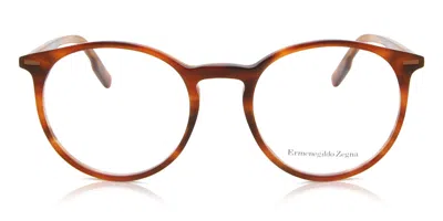 Zegna Ez5237 Men's Glasses, Tortoiseshell, Size 50 In Brown
