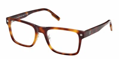 Zegna Ez5240-h Men's Glasses, Tortoiseshell, Size 56 In Brown