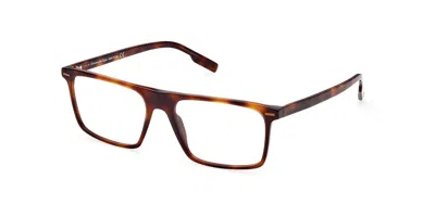 Zegna Ez5243 Men's Glasses, Tortoiseshell, Size 56 In Brown