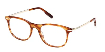 Zegna Ez5245 Men's Glasses, Tortoiseshell, Size 53 In Brown