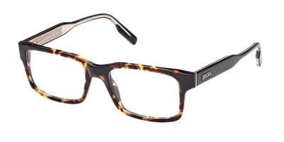 Zegna Ez5254 Men's Glasses, Tortoiseshell, Size 54 In Brown