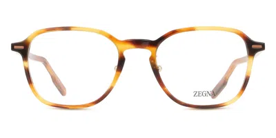 Zegna Ez5255-h Men's Glasses, Tortoiseshell, Size 52 In Brown