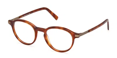 Zegna Ez5269 052 Men's Glasses Tortoiseshell Size 48 - Free Lenses - Blue Light Block Available In Dark Tortoise