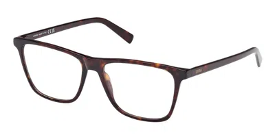 Zegna Ez5275 Men's Glasses, Tortoiseshell, Size 55 In Brown