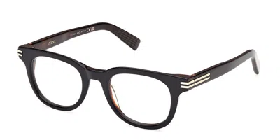 Zegna Ez5279 005 Men's Glasses Black Size 48 - Free Lenses - Blue Light Block Available In Black On Tortoise
