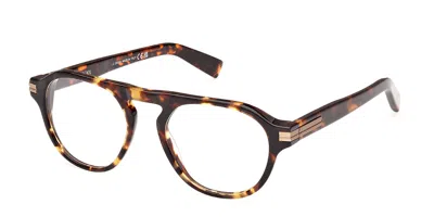 Zegna Ez5281 Men's Glasses, Tortoiseshell, Size 51 In Brown