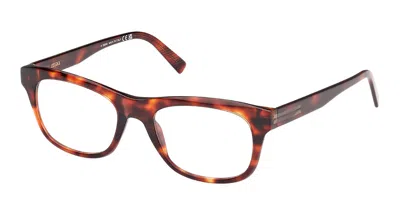 Zegna Ez5283 Men's Glasses, Tortoiseshell, Size 53 In Red