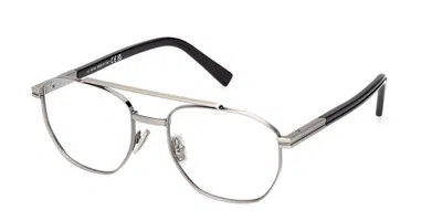 Zegna Ez5285 012 Men's Glasses Silver Size 53 - Free Lenses - Blue Light Block Available In Brown