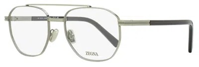 Zegna Ez5285 Geometric Pilot Metal Eyeglasses In White