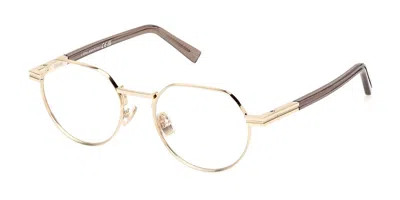 Zegna Ez5286 032 Men's Glasses Gold Size 51 - Free Lenses - Blue Light Block Available In Shiny Pale Gold