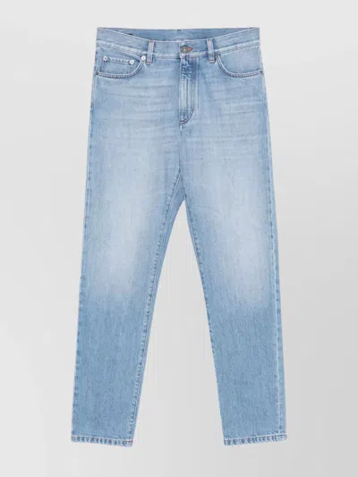 Zegna Faded Wash Five-pocket Denim Trousers In Blue