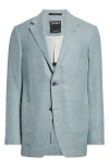 Zegna Fairway Crossover Linen Blend Sport Coat In Br Blu Sld