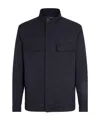 Zegna Long-sleeved Field Jacket In Blue