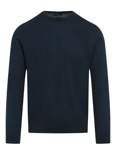 Zegna Cashmere-silk Blend Green Sweater