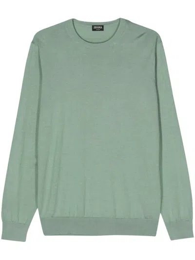 Zegna Fine-knit Jumper In Green