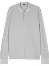 Zegna Fine-knit Polo Shirt In Grey