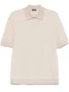 Zegna Fine-knit Polo Shirt In Neutrals