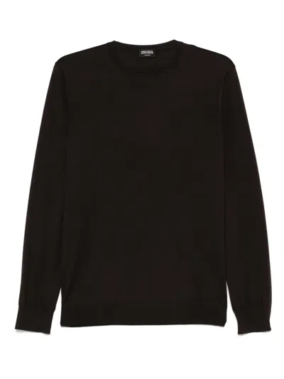 Zegna Fine-knit Sweater In Black