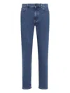 Zegna Denim Trousers With Belt Loops And Pockets In Blue