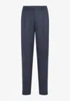 Zegna Belt-loop Casual Pants In Blue