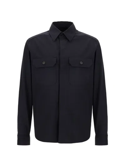 Zegna Flap-pocket Shirt Jacket In Black
