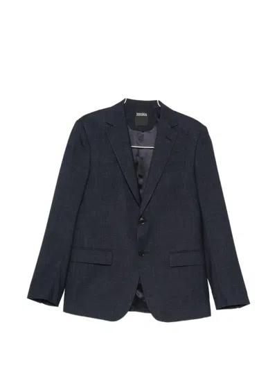 Zegna Flap-pocket Single-breasted Suit In Black