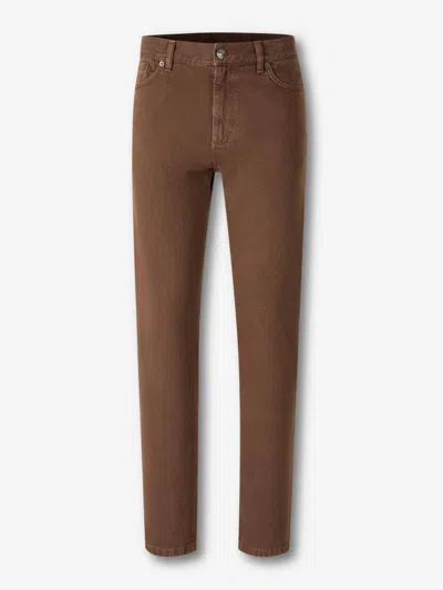 Zegna Flared Jeans In Brown