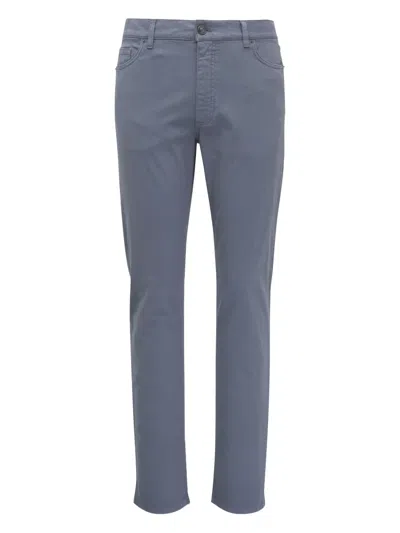Zegna Flat-front Chinos In Blue
