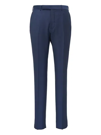 Zegna Flat-front Tailored Trousers In Blue