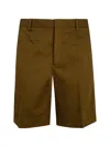 Zegna Flat-front Shorts In Brown