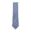 Zegna Patterned Ties With Pointed Tip And Texture In Blue