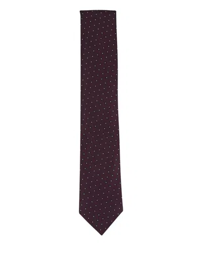 Zegna Floral-pattern Pointed-tip Tie In Brown